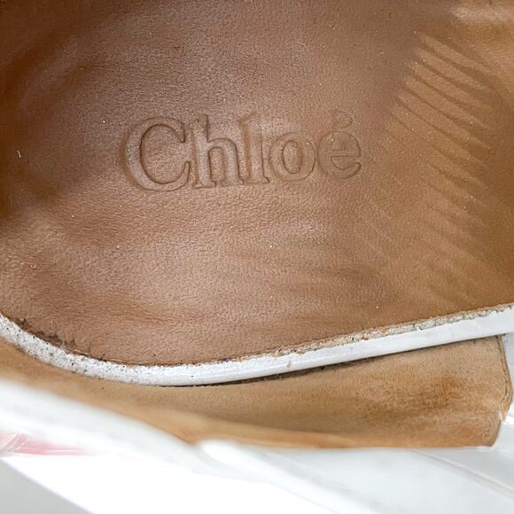 Chloe Rylee Boots White Leather Cutout Lace Up Pointed Toe Ankle Sz 38 / 8 - Picture 12 of 12